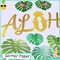 Upgraded, Aloha Banner Decorations, Luau Banner with Glittery Palm Leaves, for Summer Tropical Hawaiian Themed Party Decorations Supplies